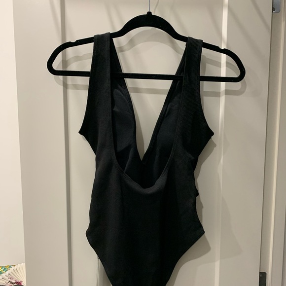 PLT Black One Piece Ribbed Swim Suit - Picture 3 of 3